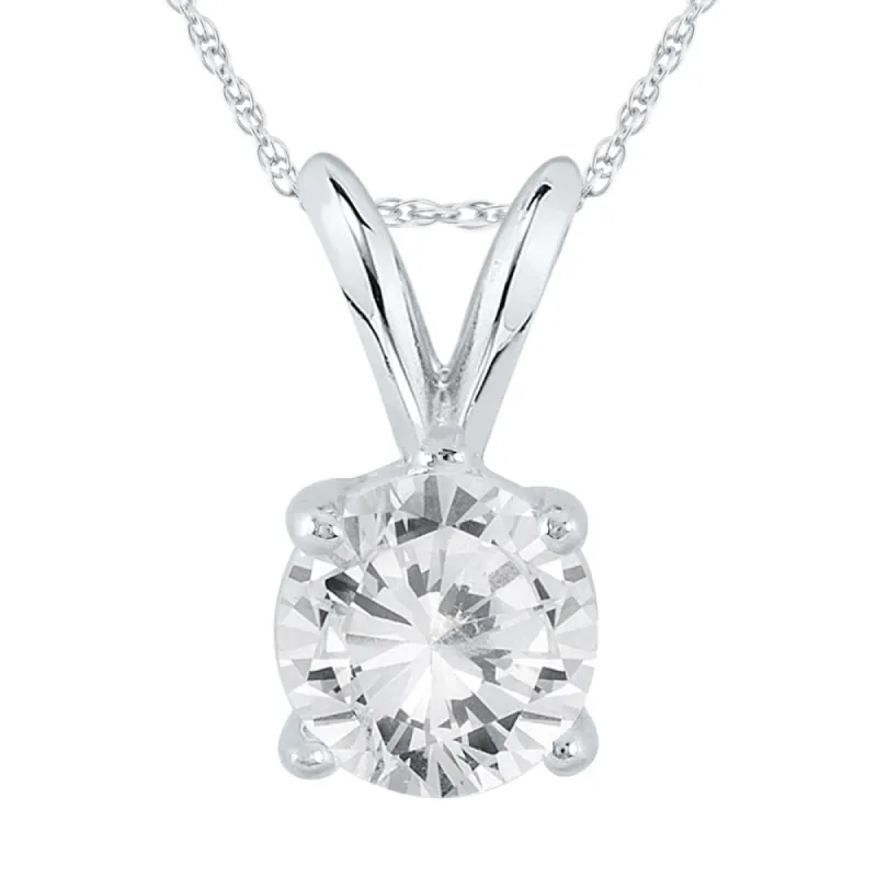 AGS Certified 1 Carat Diamond Solitaire Pendant in 14K White Gold (I-J Color, I2-I3 Clarity) sold by Zulily