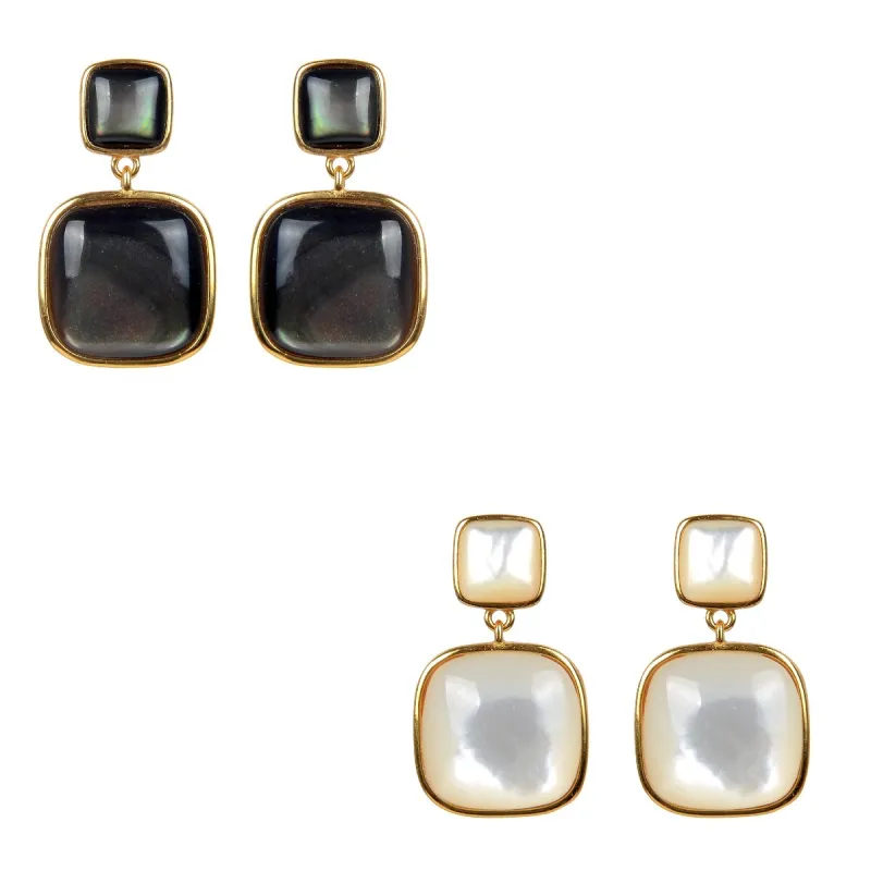 Gold Over Sterling Silver Choice Of Gemstone Dangle Earrings sold by Zulily