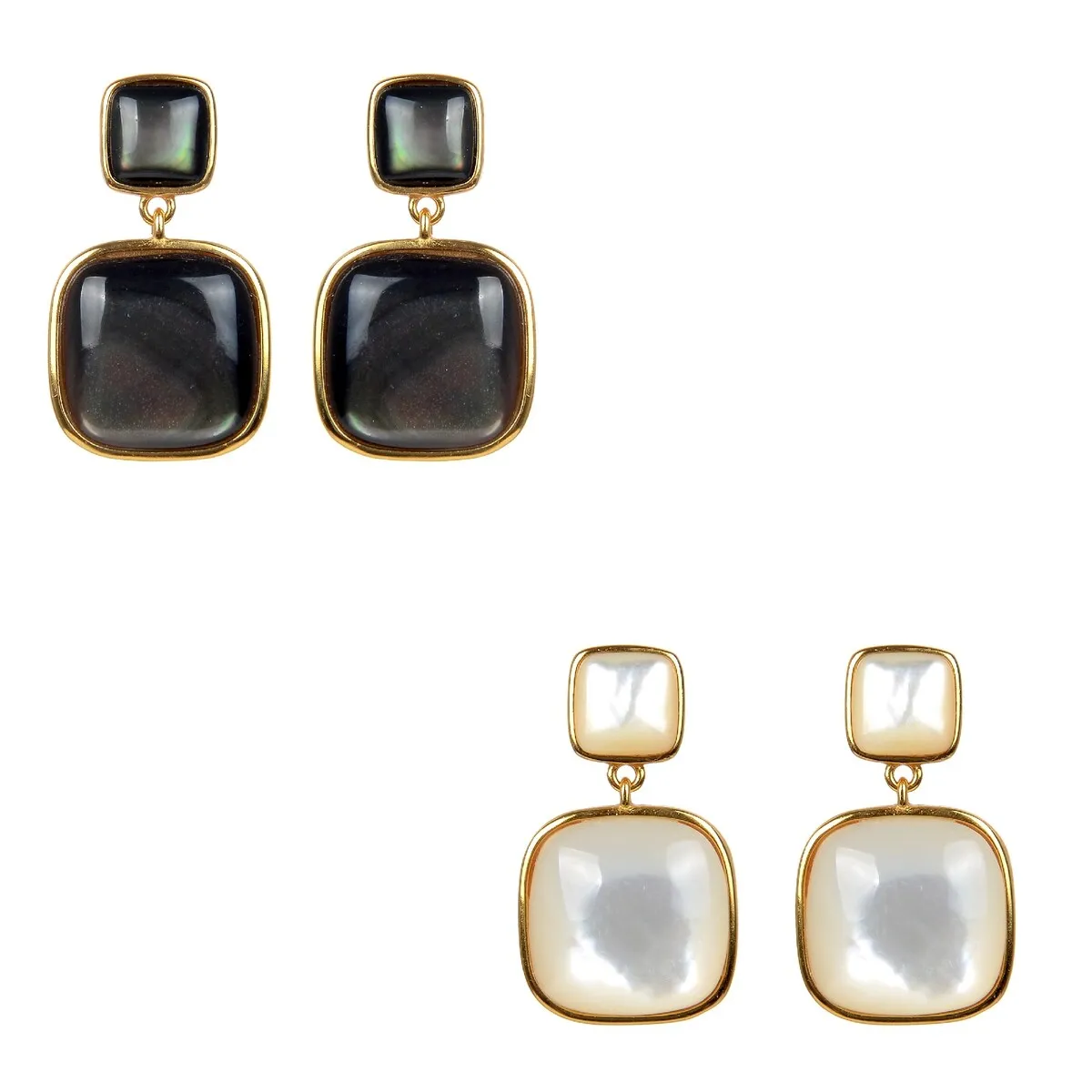 Gold Over Sterling Silver Choice Of Gemstone Dangle Earrings sold by Zulily