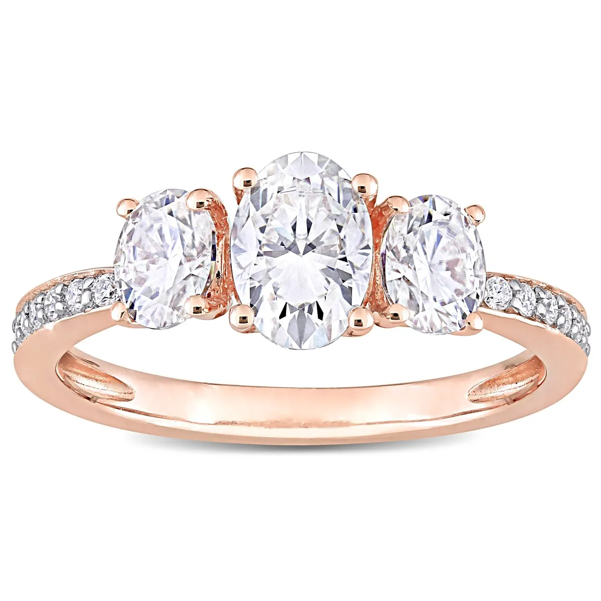 Miadora 1 4/5ct DEW Moissanite 3-Stone Engagement Ring in 10k Rose Gold sold by Zulily