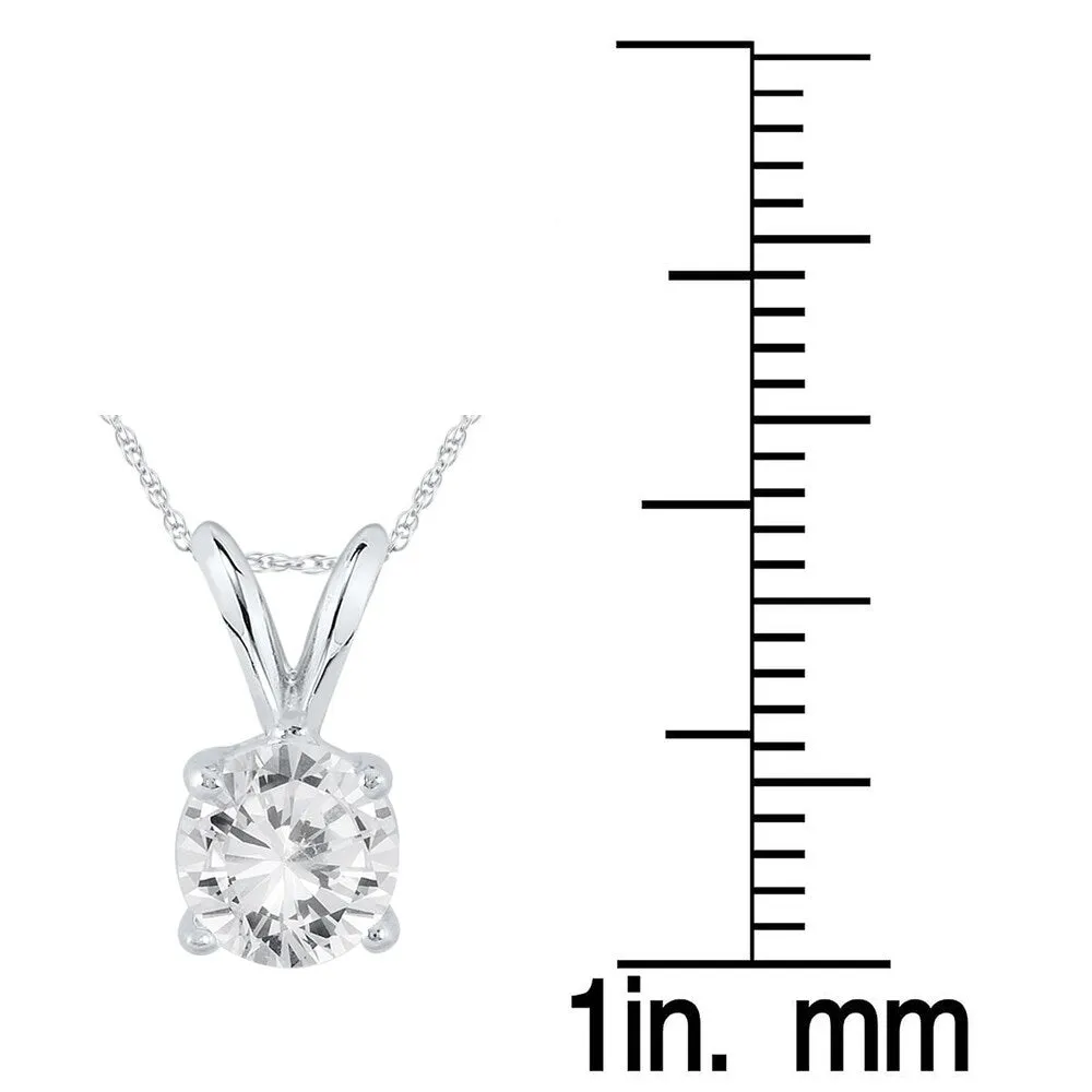 AGS Certified 1 Carat Diamond Solitaire Pendant in 14K White Gold (I-J Color, I2-I3 Clarity) sold by Zulily product image thumbnail 2
