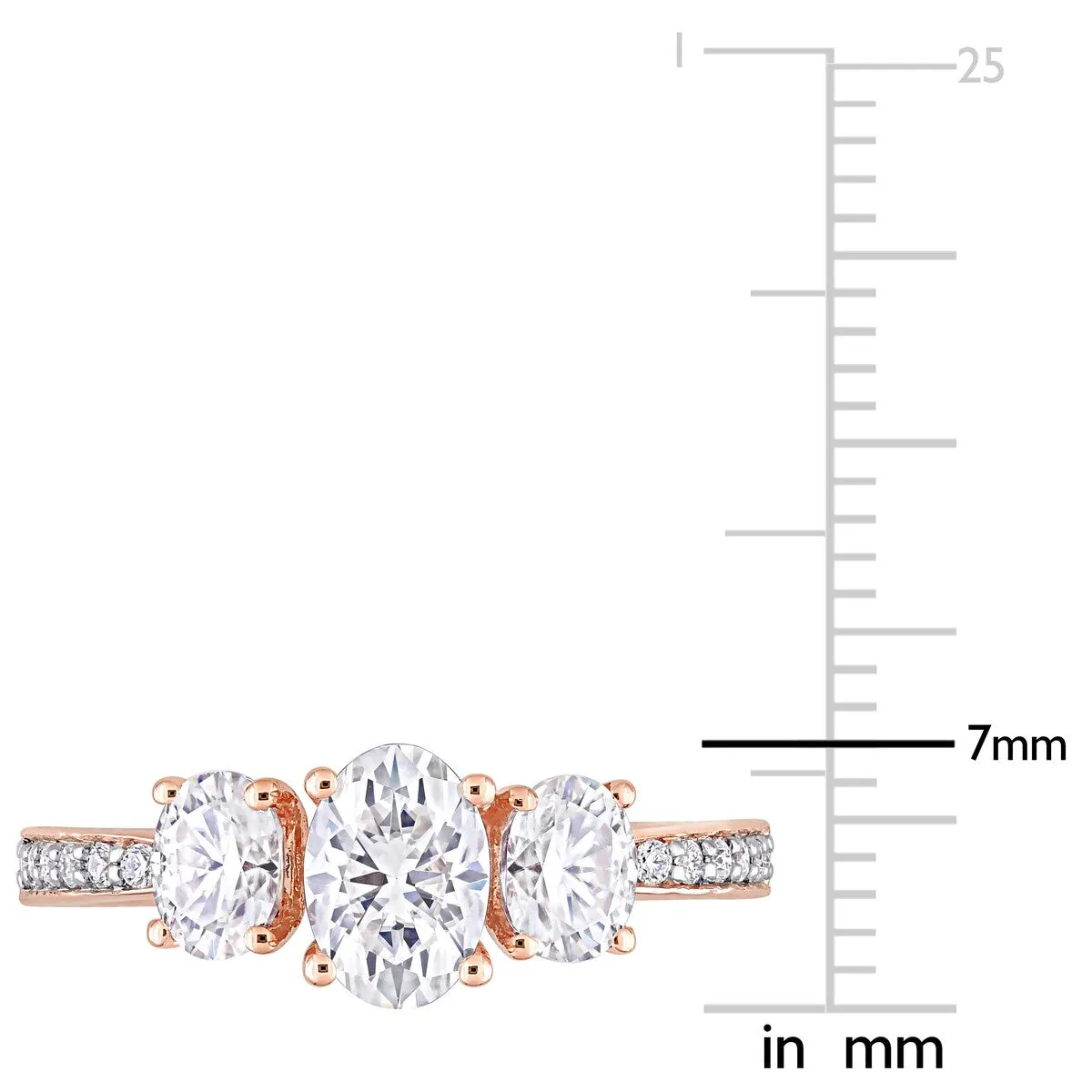 Miadora 1 4/5ct DEW Moissanite 3-Stone Engagement Ring in 10k Rose Gold sold by Zulily product image thumbnail 5