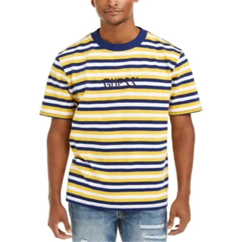 Guess Men's Logo Graphic Stripe T-Shirt Yellow Size Small sold by Zulily