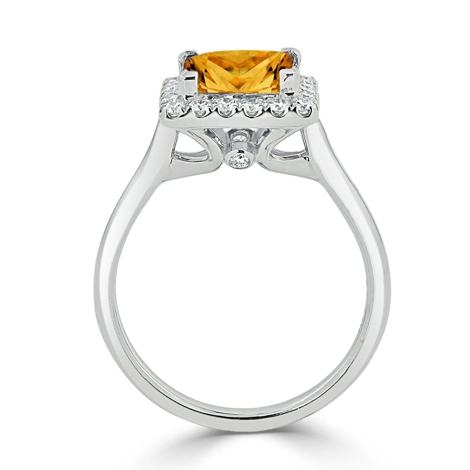 Auriya 1 3/4ct Princess-cut Citrine Halo Diamond Engagement Ring 1/3ctw 14k Gold sold by Zulily product image thumbnail 5