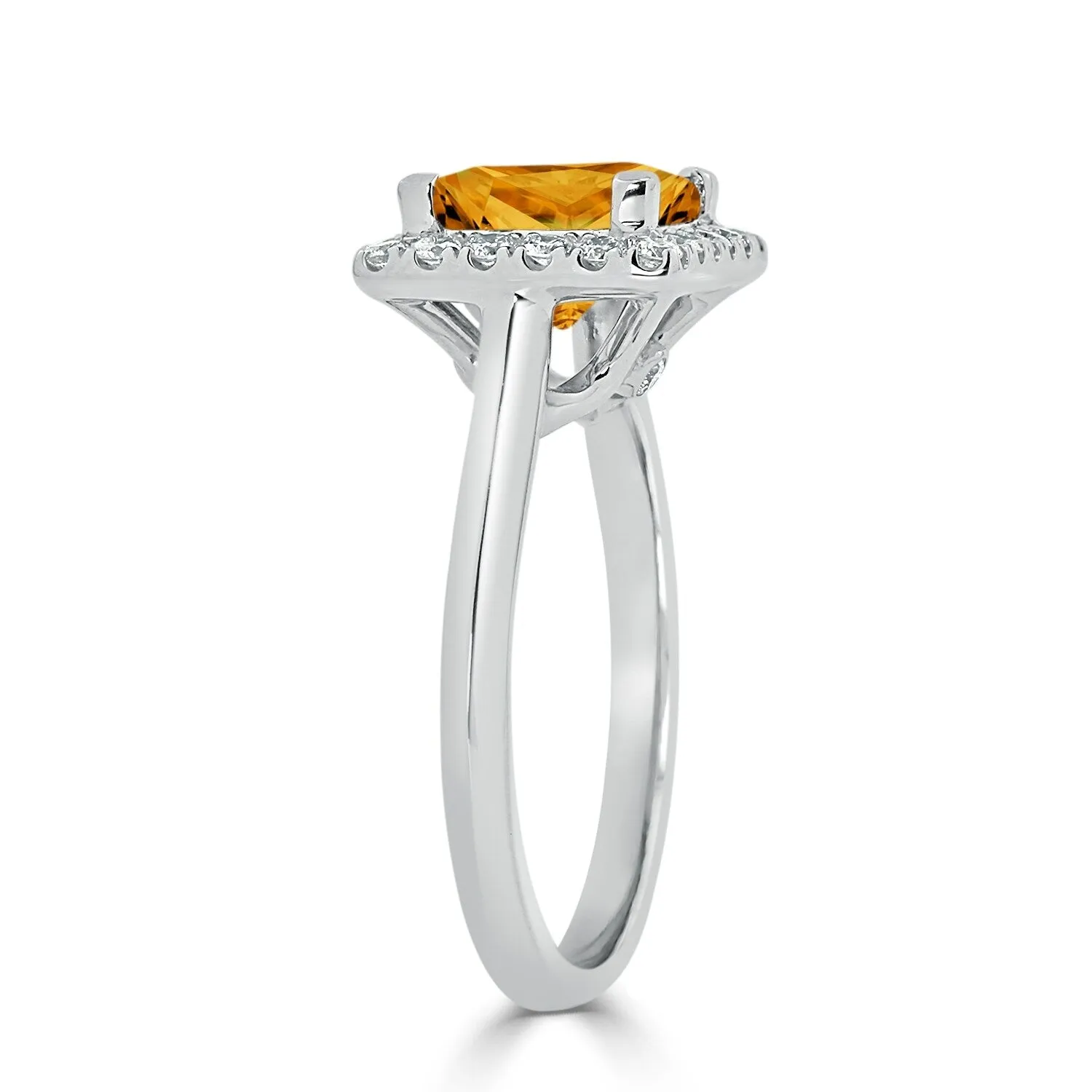 Auriya 1 3/4ct Princess-cut Citrine Halo Diamond Engagement Ring 1/3ctw 14k Gold sold by Zulily product image thumbnail 4