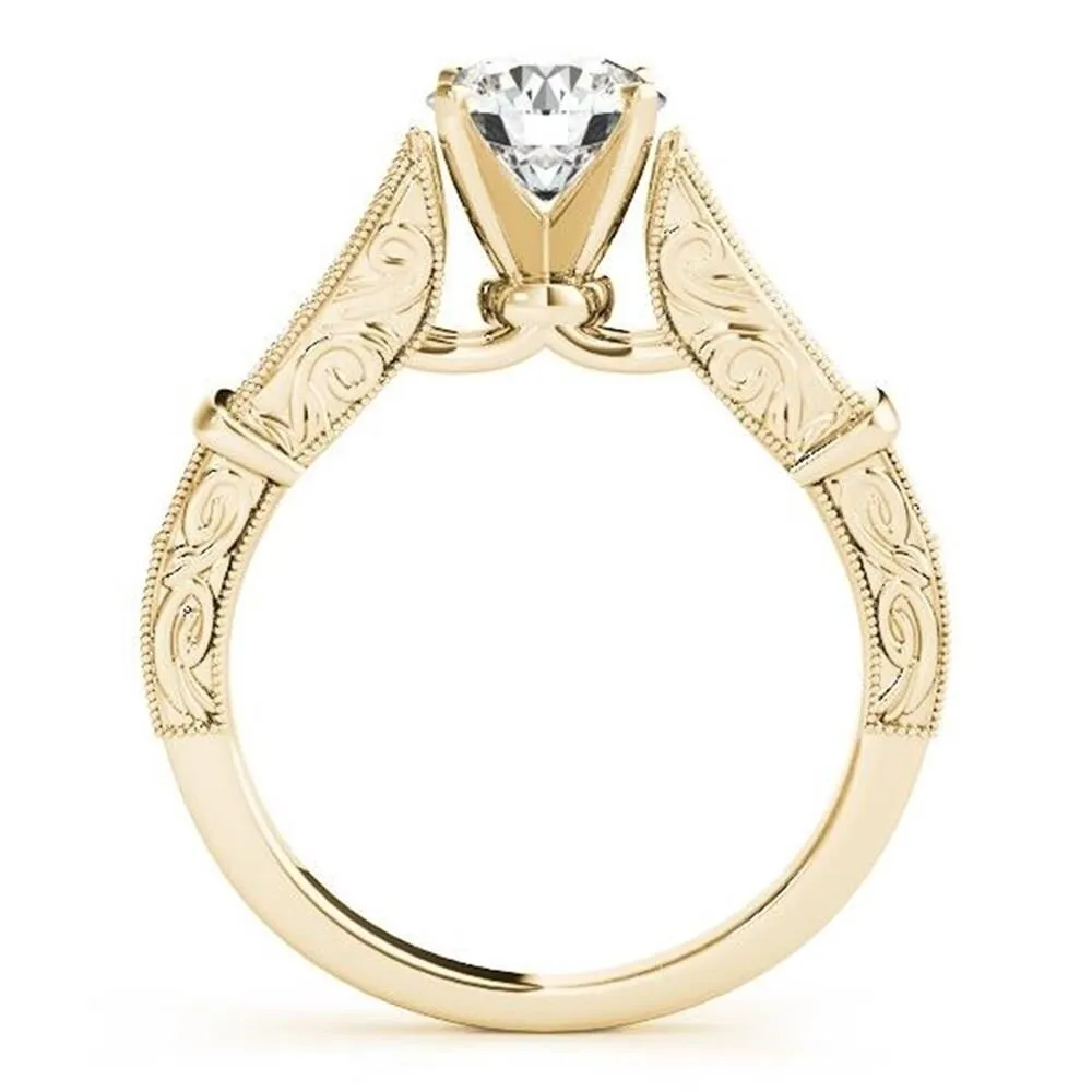 Auriya Vintage Split Shank 3/4ct Moissanite and 1/5ctw Diamond Engagement Ring 14K Gold sold by Zulily product image thumbnail 5