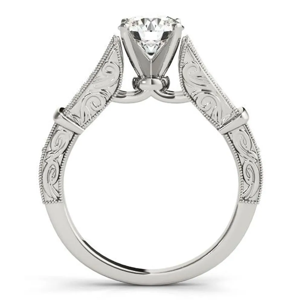 Auriya Vintage Split Shank 3/4ct Moissanite and 1/5ctw Diamond Engagement Ring 14K Gold sold by Zulily product image thumbnail 4