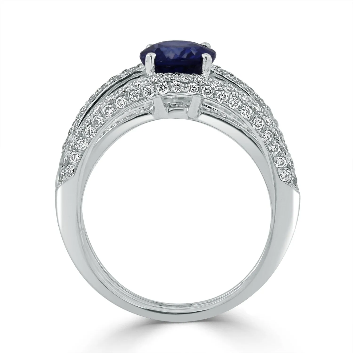 Auriya 18k Gold 2 1/2ct Oval Sapphire 4-Band Diamond Ring 9/10ct TDW sold by Zulily product image thumbnail 5