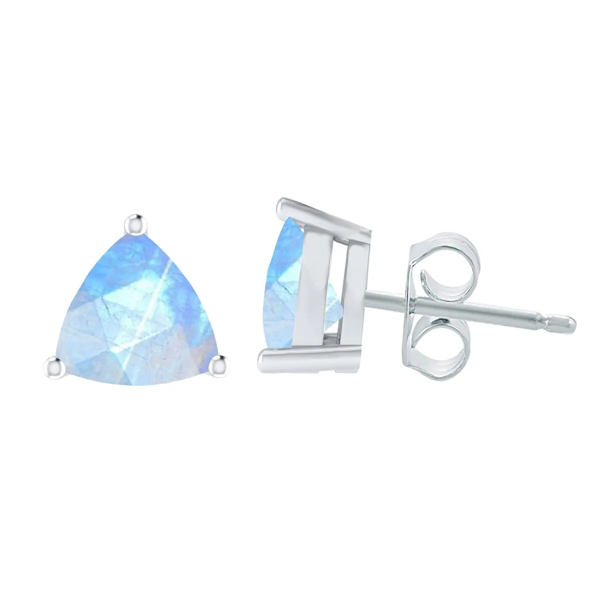 Sterling Silver Trillion Cut 4.00Ct Natural Moonstone Stud Earrings sold by Zulily product image thumbnail 2