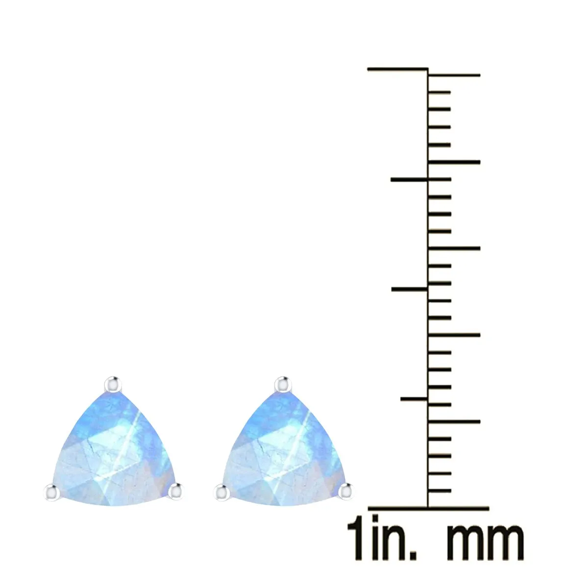 Sterling Silver Trillion Cut 4.00Ct Natural Moonstone Stud Earrings sold by Zulily product image thumbnail 3