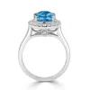 Auriya Vintage 2 5/8ct Oval Swiss Blue Topaz and Halo Diamond Engagement Ring 1/3ctw 14k Gold sold by Zulily