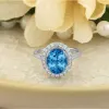 Auriya Vintage 2 5/8ct Oval Swiss Blue Topaz and Halo Diamond Engagement Ring 1/3ctw 14k Gold sold by Zulily