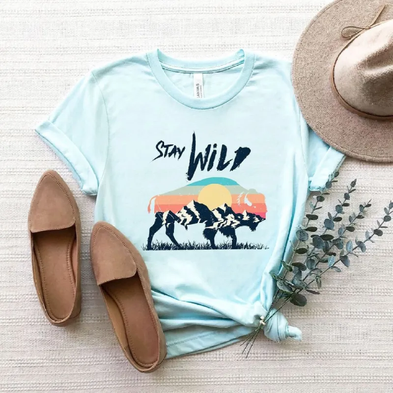 Stay Wild Buffalo Short Sleeve Tee made by Zulily