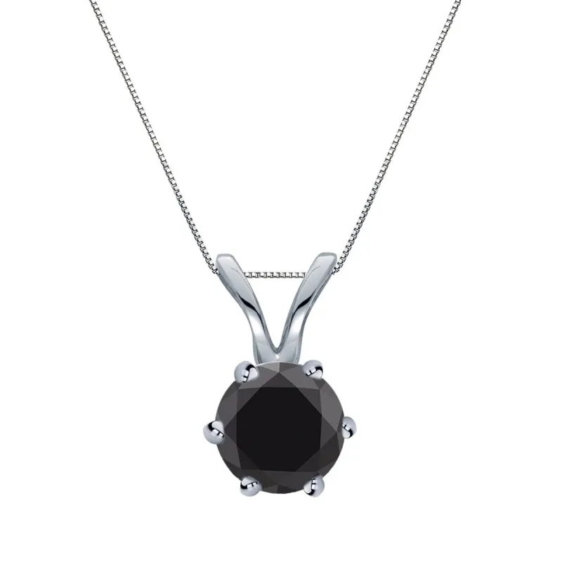Auriya 14k Gold 1/2ctw Solitaire Black Diamond Necklace 6-Prong sold by Zulily
