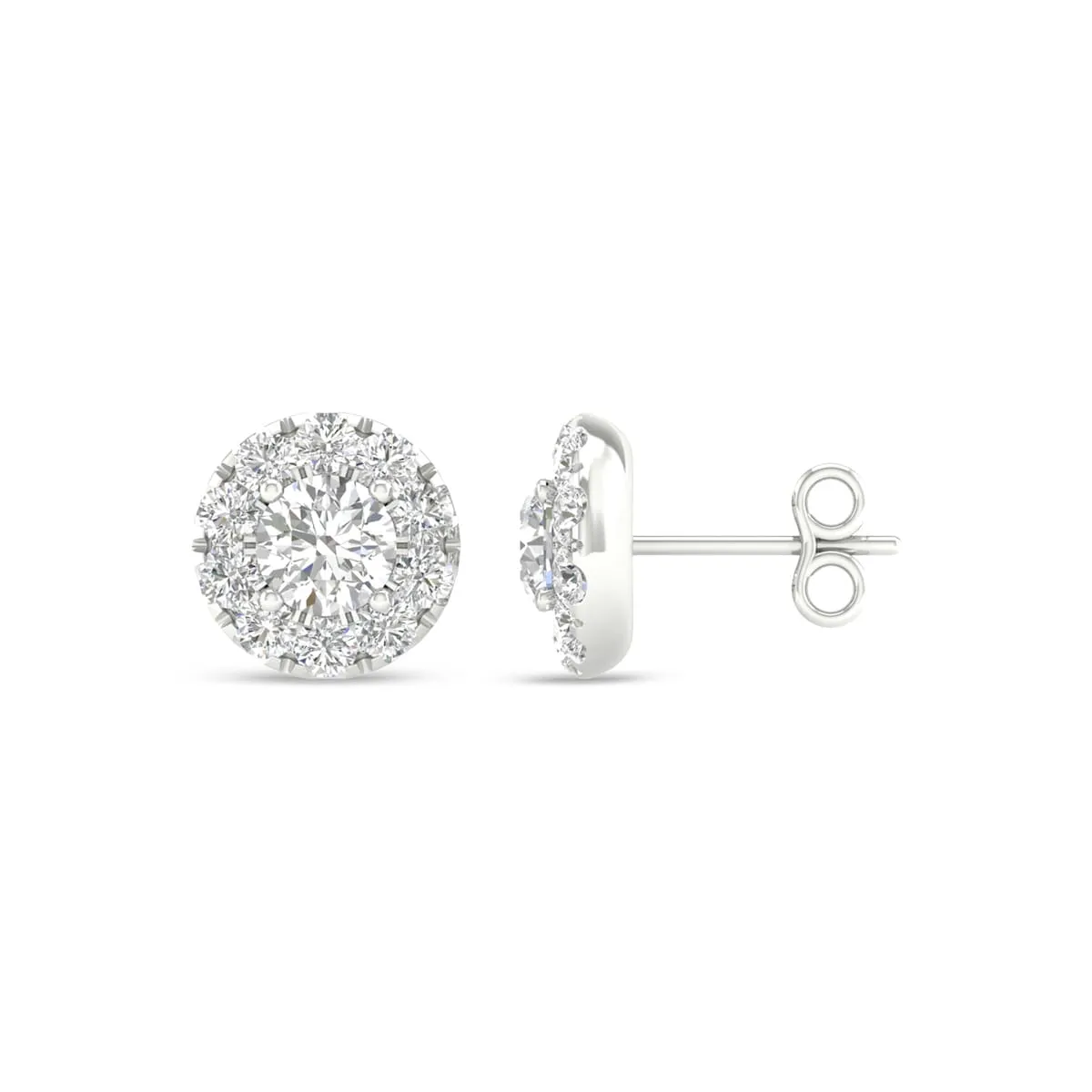De Couer 10k White Gold 1/2ct TDW Diamond Halo Stud Earring - White H-I sold by Zulily product image thumbnail 5