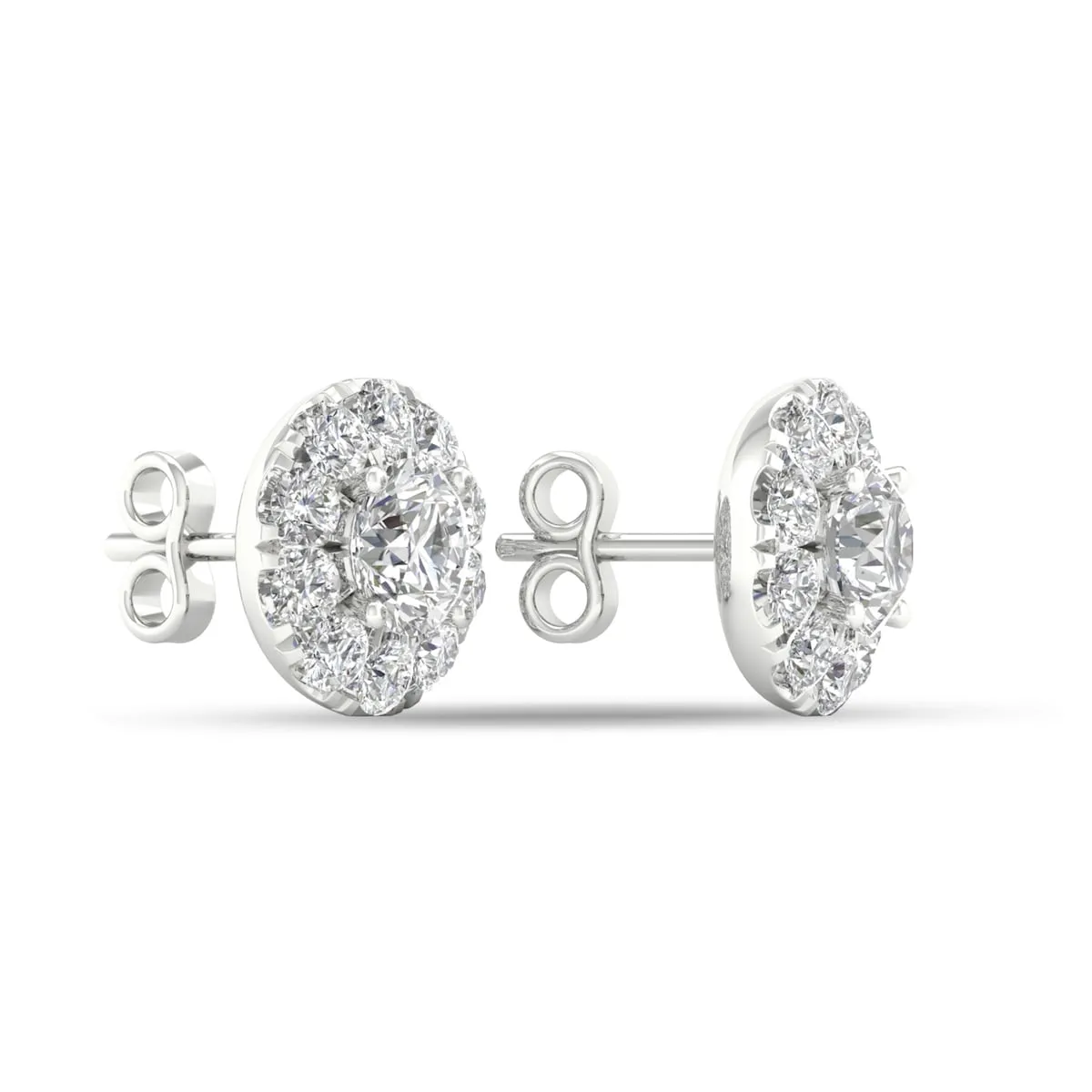 De Couer 10k White Gold 1/2ct TDW Diamond Halo Stud Earring - White H-I sold by Zulily product image thumbnail 4