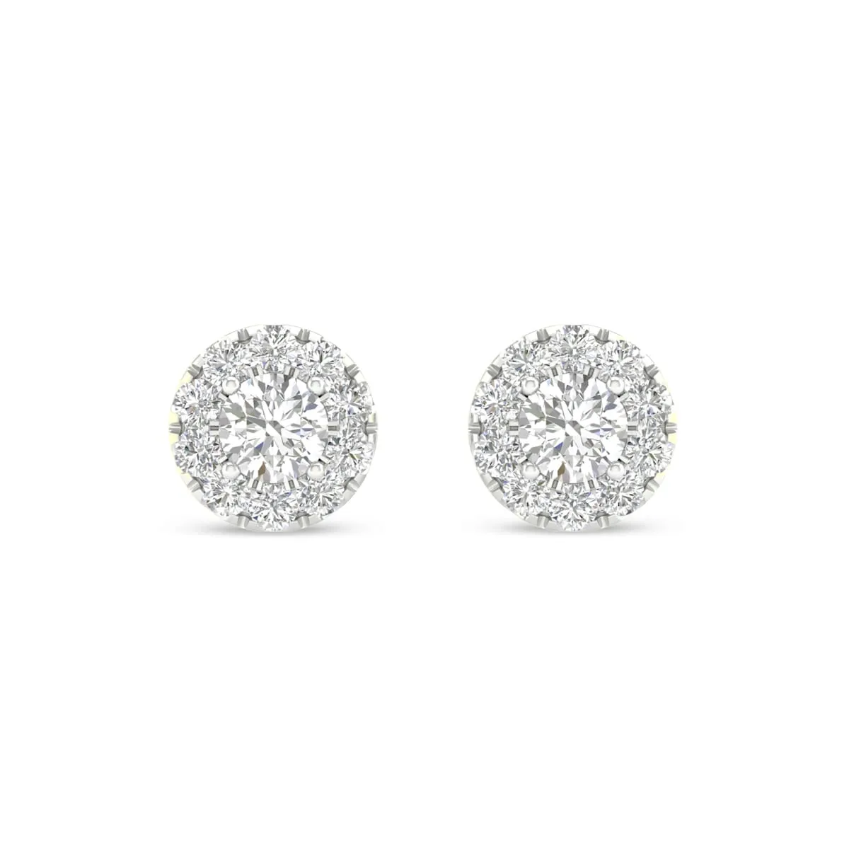 De Couer 10k White Gold 1/2ct TDW Diamond Halo Stud Earring - White H-I sold by Zulily product image thumbnail 3