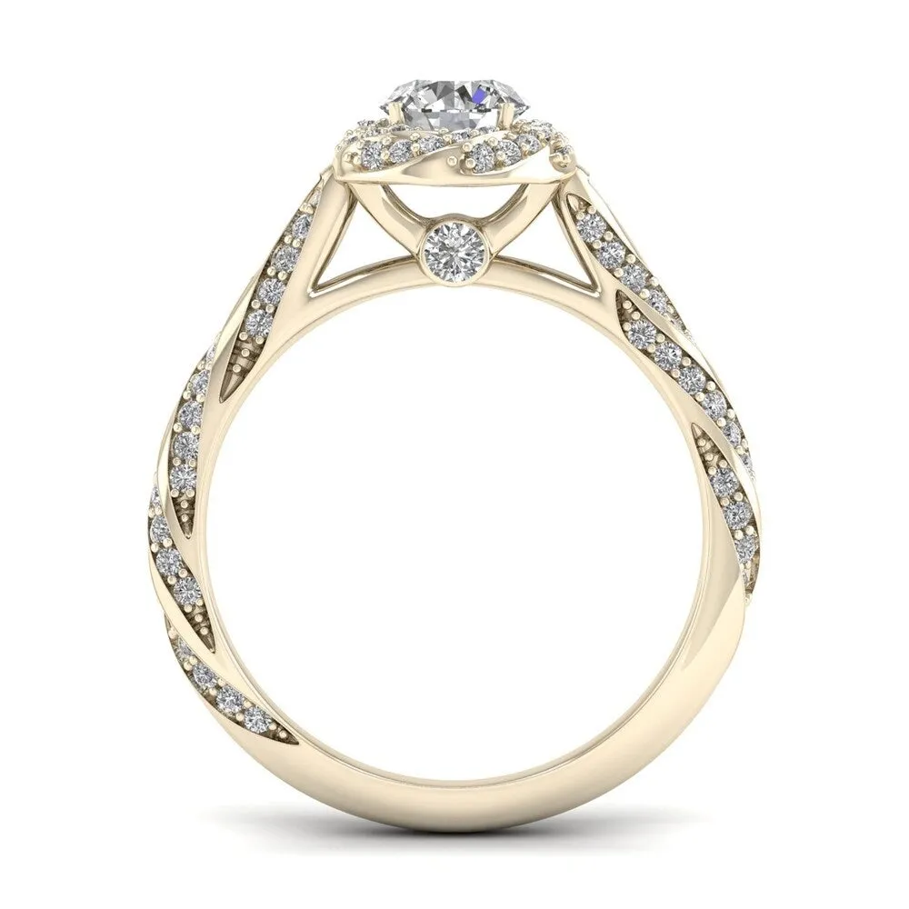 De Couer 14k Yellow Gold 1ct TDW Diamond Vintage Twist Ring sold by Zulily product image thumbnail 3