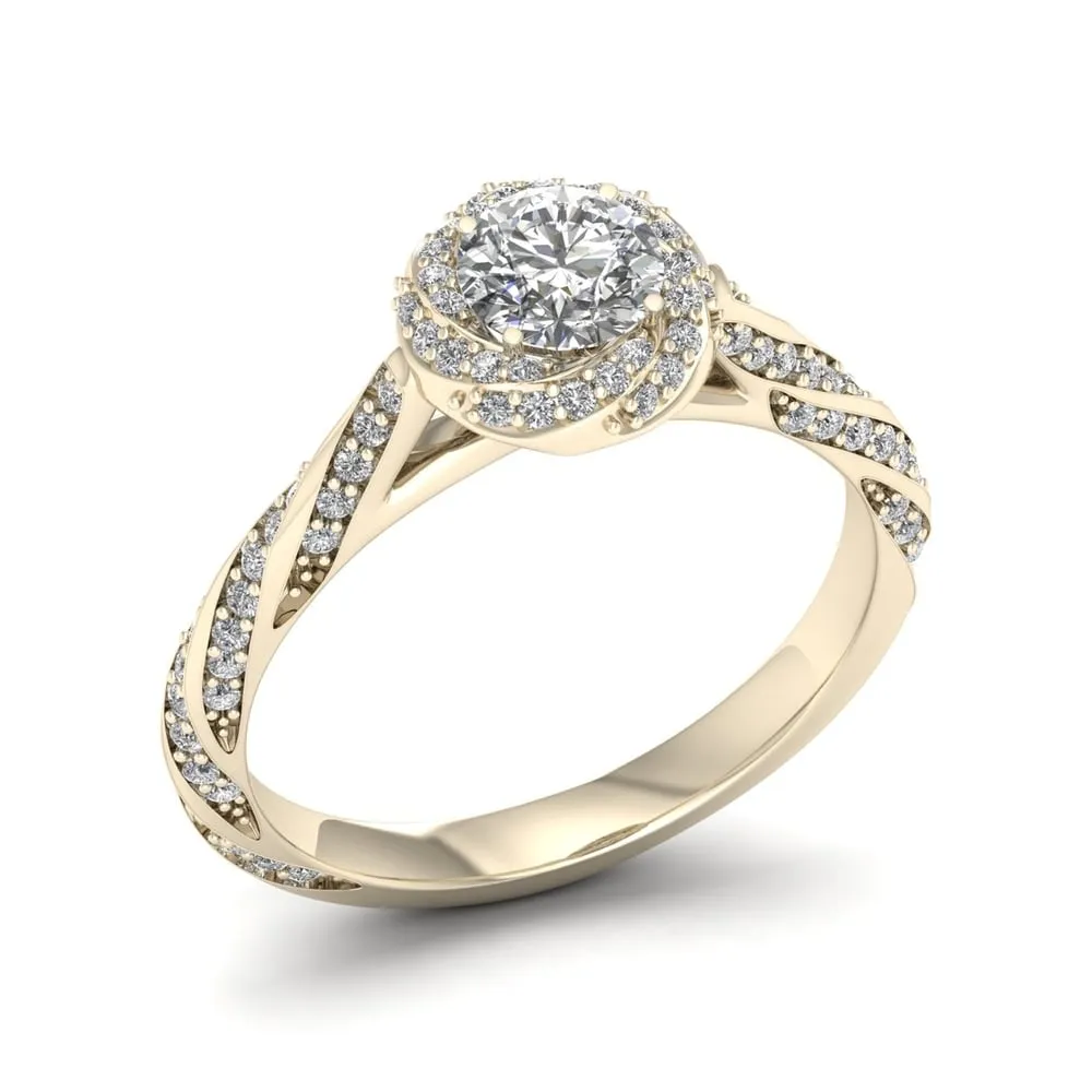 De Couer 14k Yellow Gold 1ct TDW Diamond Vintage Twist Ring sold by Zulily product image thumbnail 2