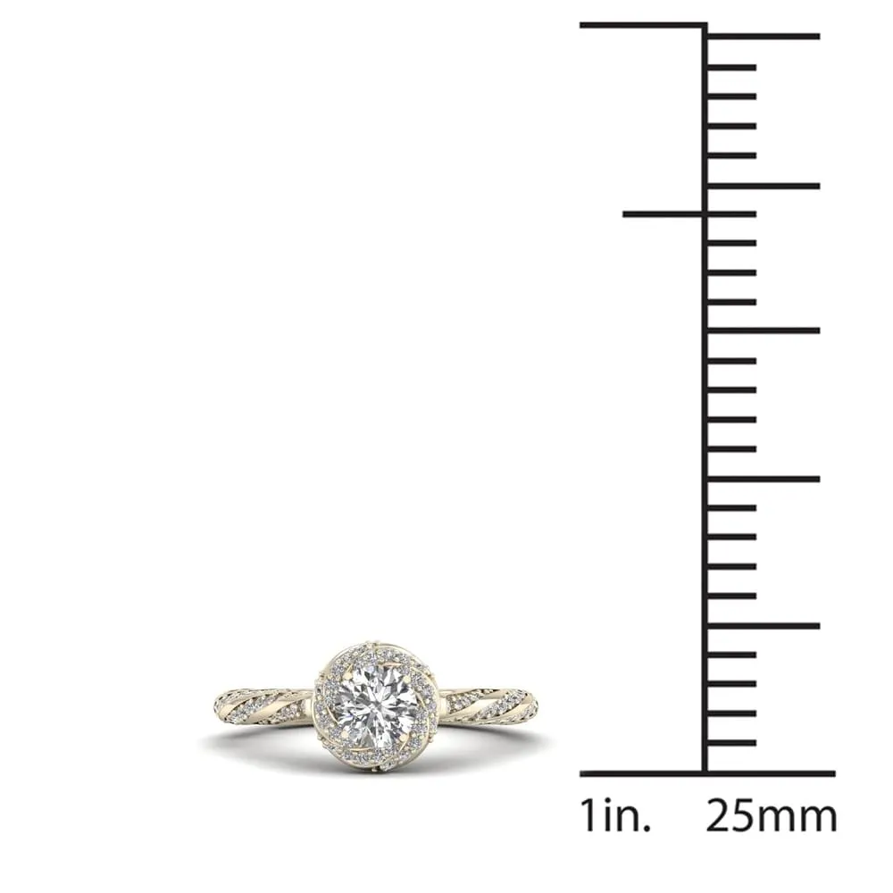 De Couer 14k Yellow Gold 1ct TDW Diamond Vintage Twist Ring sold by Zulily product image thumbnail 4
