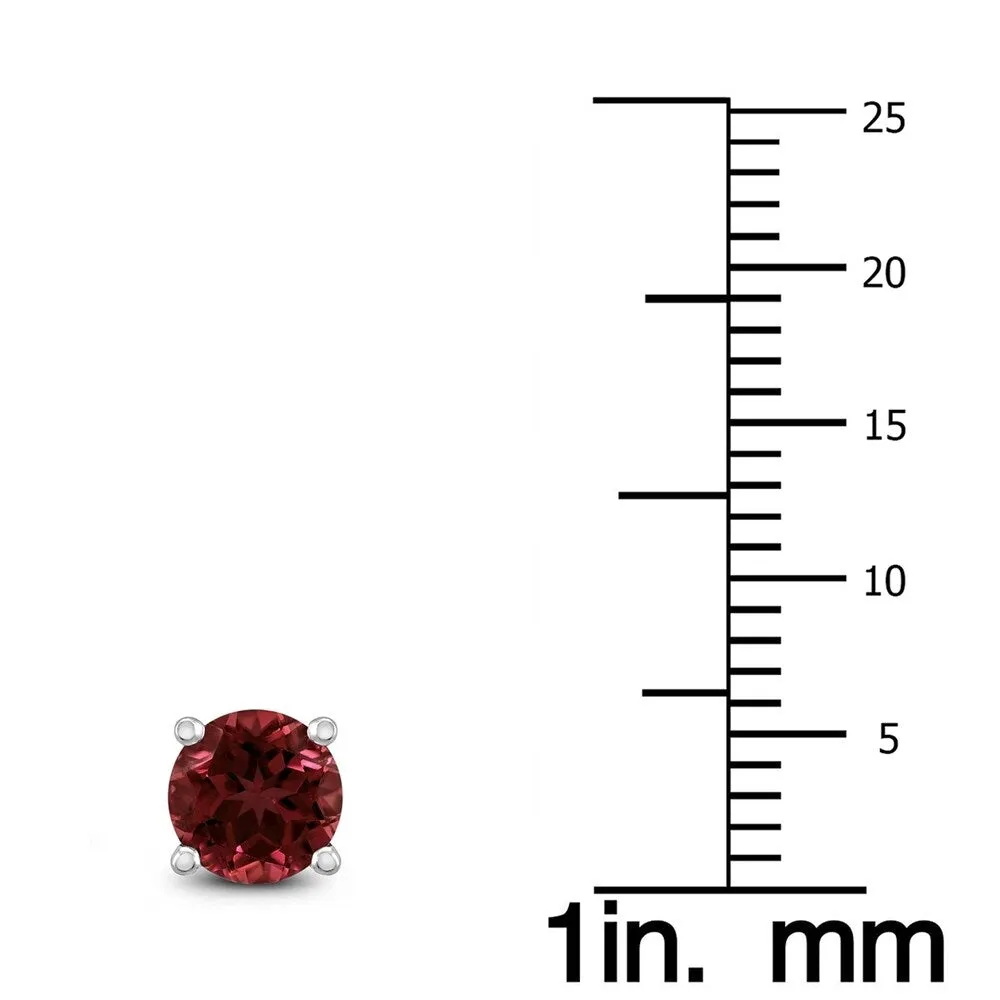 14K White Gold 6MM Round Garnet Earrings sold by Zulily product image thumbnail 2