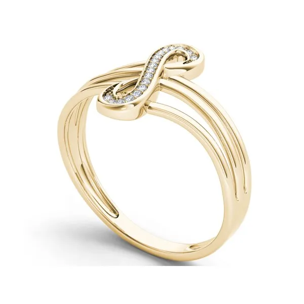De Couer 10k Yellow Gold 1/20ct TDW Diamond Infinity Loop Ring sold by Zulily product image thumbnail 2