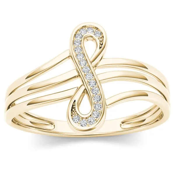 De Couer 10k Yellow Gold 1/20ct TDW Diamond Infinity Loop Ring sold by Zulily