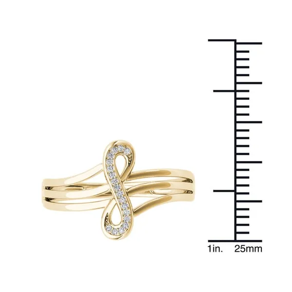 De Couer 10k Yellow Gold 1/20ct TDW Diamond Infinity Loop Ring sold by Zulily product image thumbnail 4