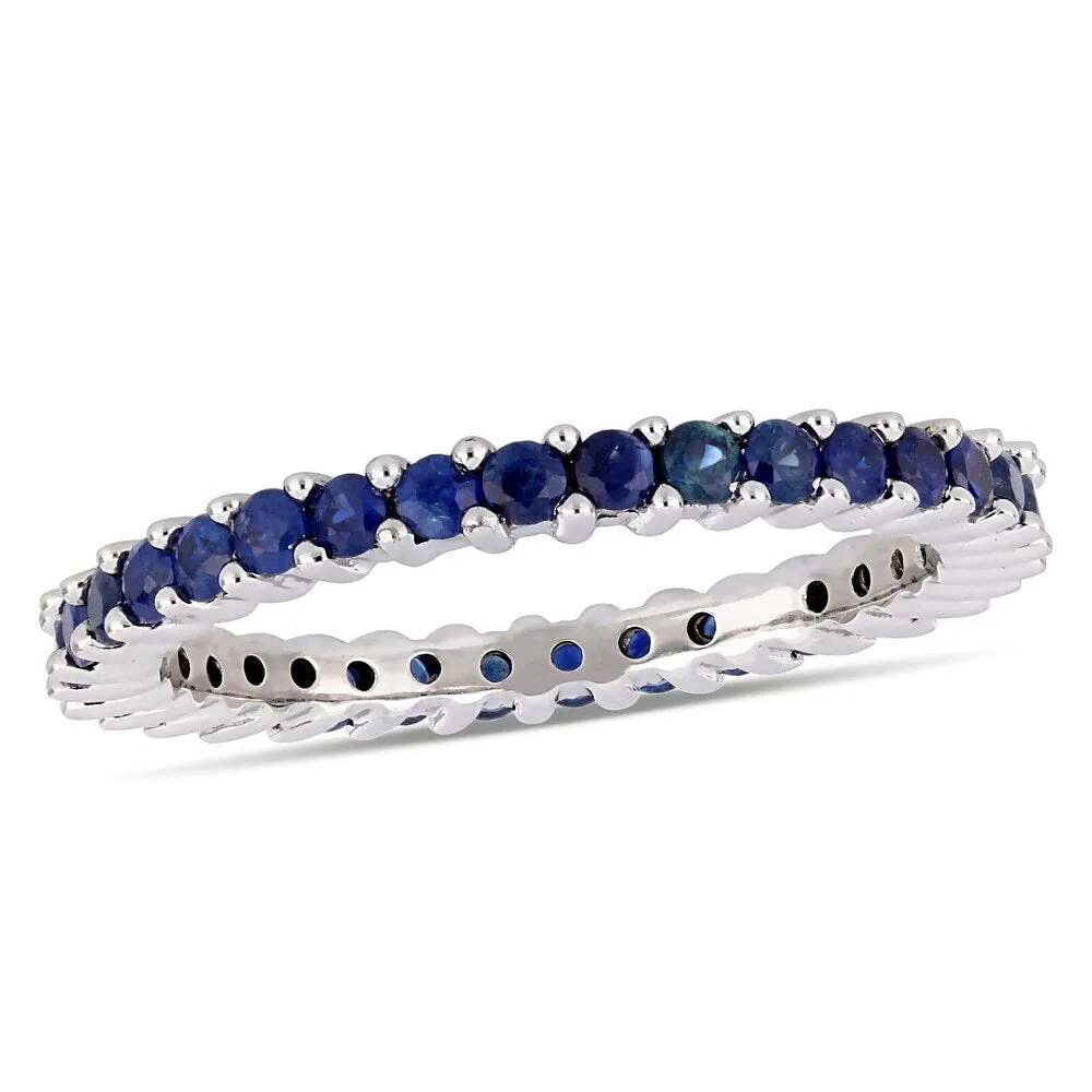 Miadora 14k White Gold Blue Sapphire Stackable Full-Eternity Band sold by Zulily