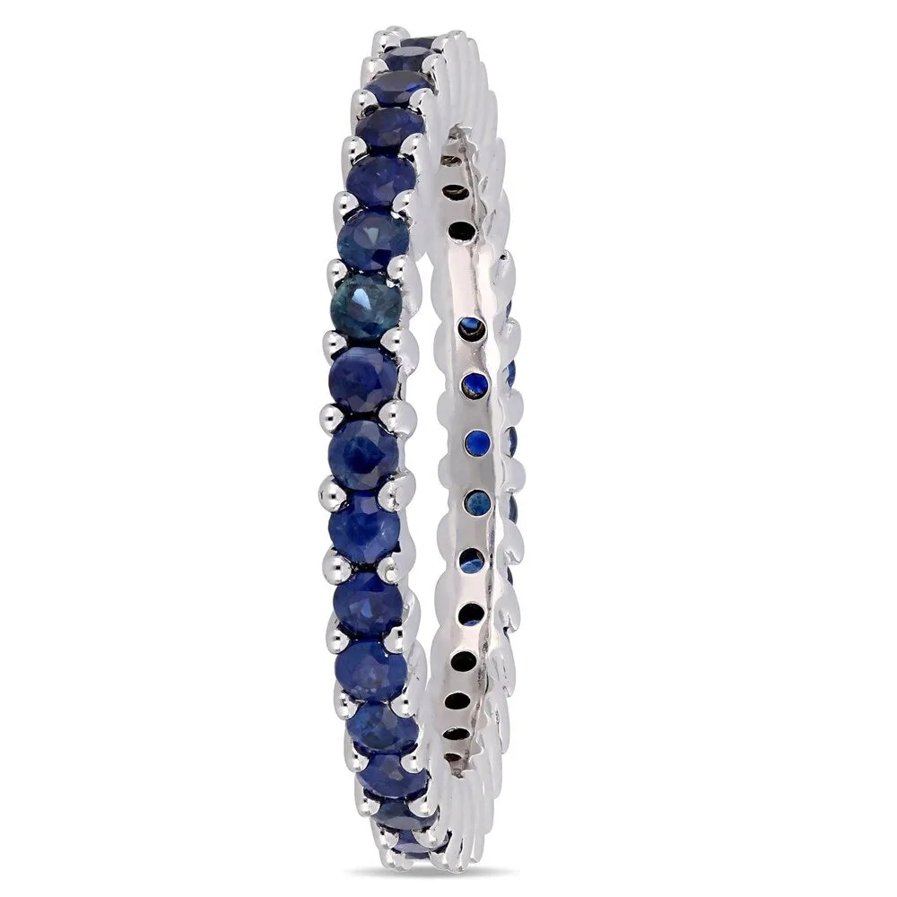 Miadora 14k White Gold Blue Sapphire Stackable Full-Eternity Band sold by Zulily product image thumbnail 3