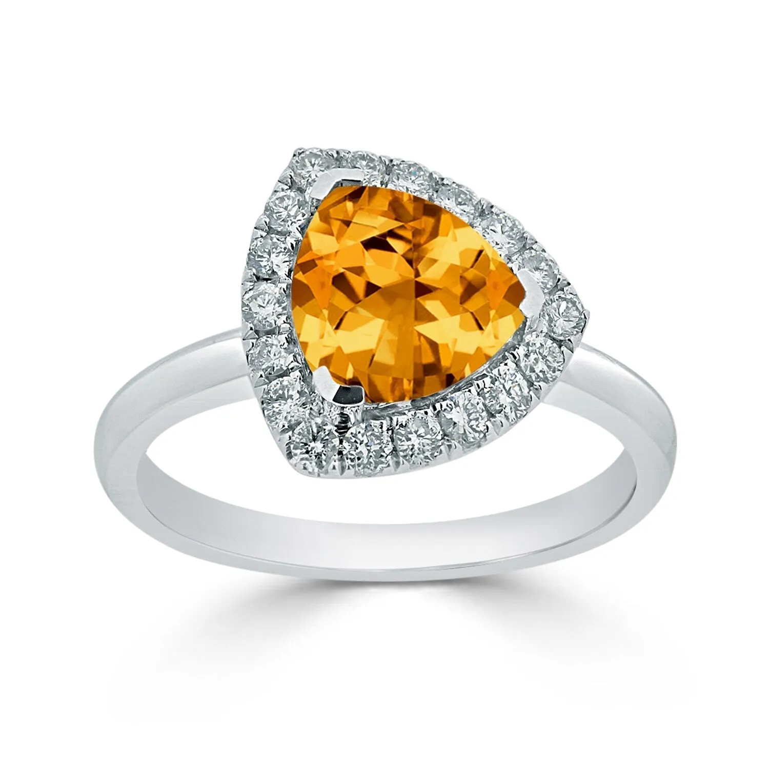 Auriya 2 1/8ct Trillion-cut Citrine and Halo Diamond Engagement Ring 1/4ctw 14k Gold sold by Zulily product image thumbnail 3