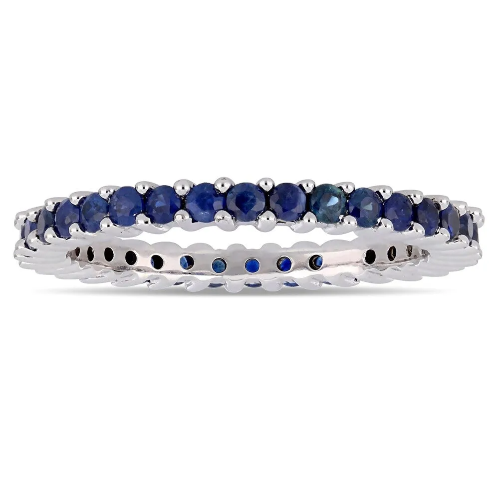 Miadora 14k White Gold Blue Sapphire Stackable Full-Eternity Band sold by Zulily product image thumbnail 2