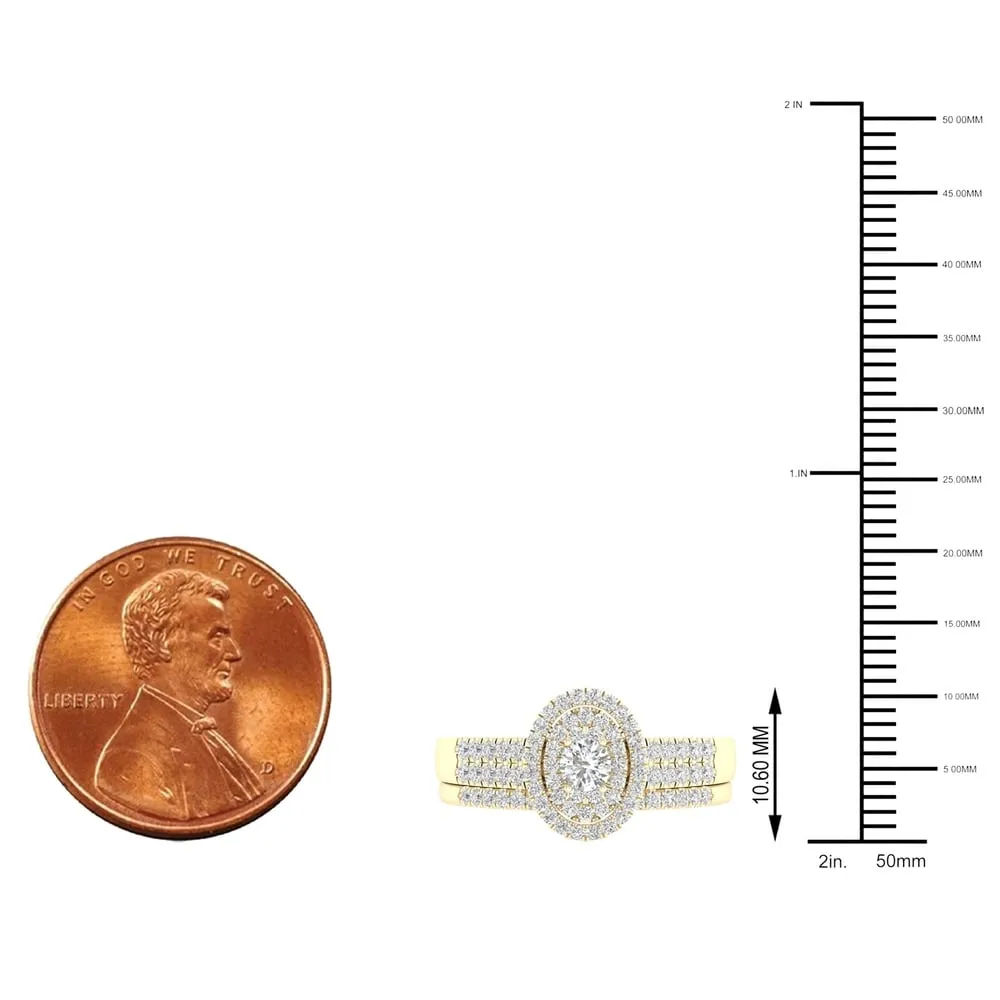 De Couer IGI Certified 1/2ct TDW Diamond Halo Engagement Ring Set sold by Zulily product image thumbnail 5