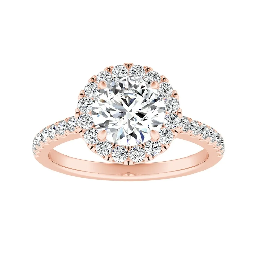 Auriya 14k Gold 2 1/2ct Moissanite Halo Diamond Engagement Ring 3/8ctw sold by Zulily product image thumbnail 3
