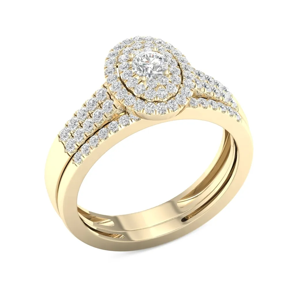 De Couer IGI Certified 1/2ct TDW Diamond Halo Engagement Ring Set sold by Zulily product image thumbnail 3