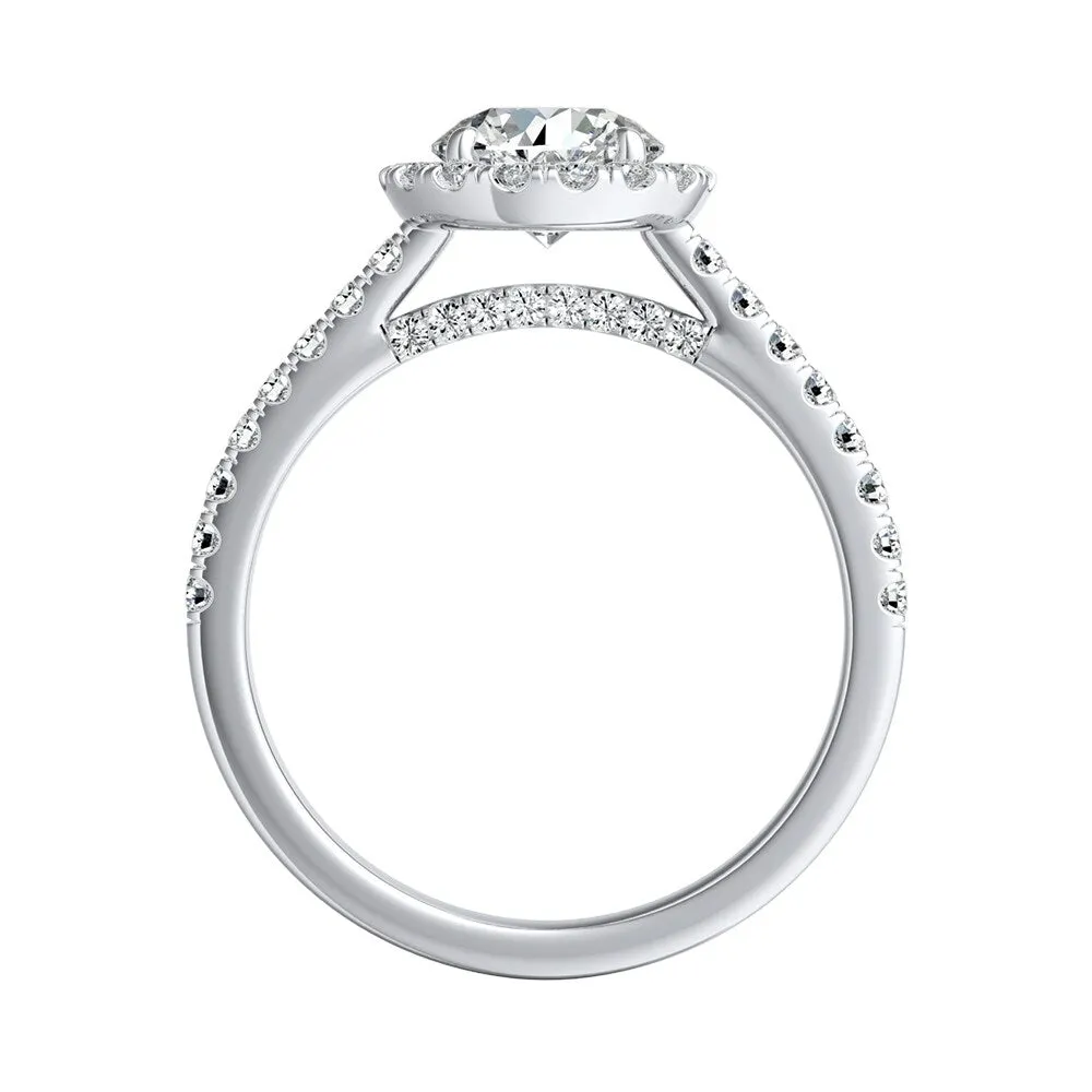Auriya 14k Gold 2 1/2ct Moissanite Halo Diamond Engagement Ring 3/8ctw sold by Zulily product image thumbnail 4