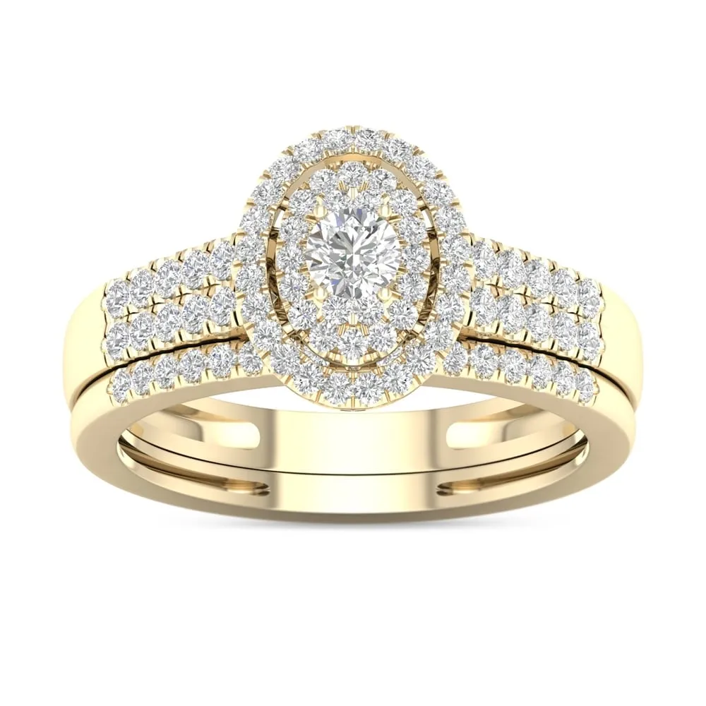 De Couer IGI Certified 1/2ct TDW Diamond Halo Engagement Ring Set sold by Zulily product image thumbnail 2