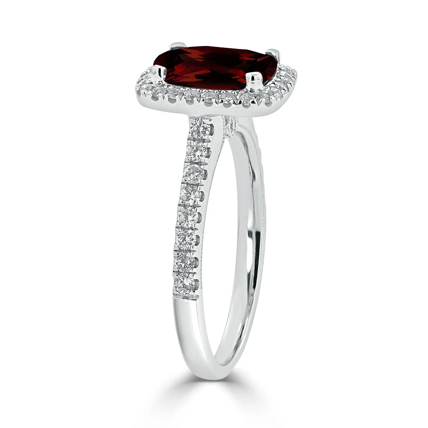 Auriya 1 7/8ct Cushion-cut Garnet and Halo Diamond Engagement Ring 3/8ctw 14k Gold sold by Zulily product image thumbnail 4