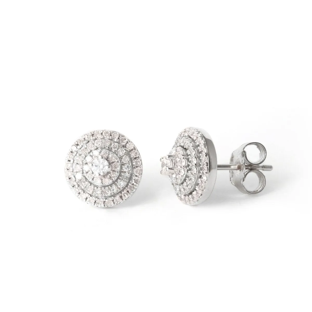 1/2ct TDW Diamond Halo Stud Earrings in 10k Gold by De Couer sold by Zulily product image thumbnail 3