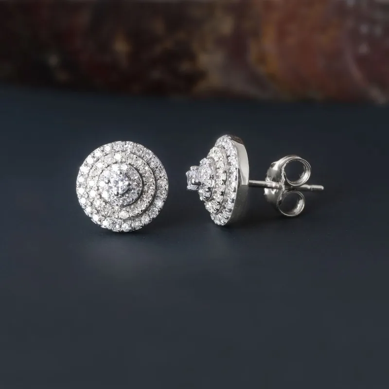 1/2ct TDW Diamond Halo Stud Earrings in 10k Gold by De Couer sold by Zulily