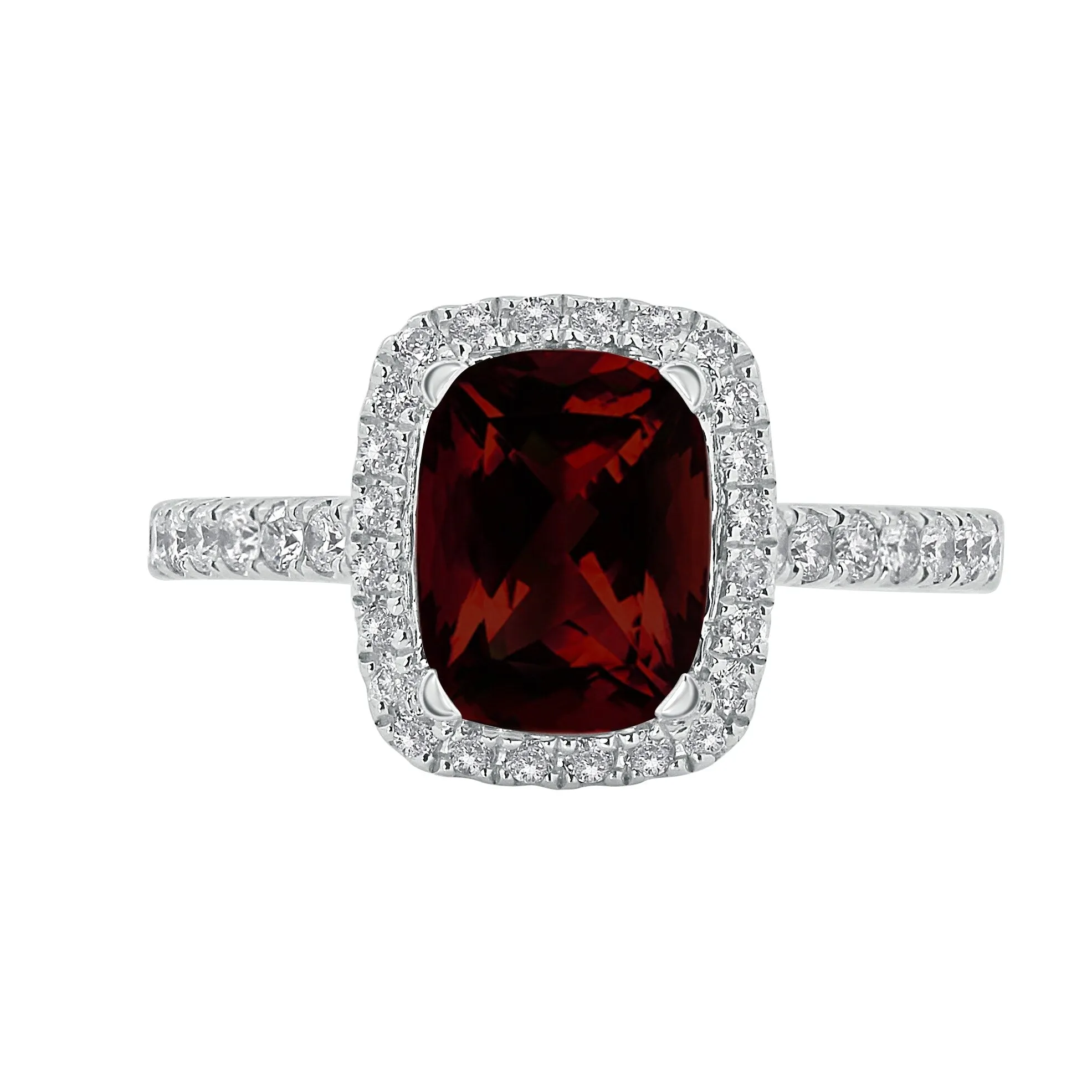 Auriya 1 7/8ct Cushion-cut Garnet and Halo Diamond Engagement Ring 3/8ctw 14k Gold sold by Zulily product image thumbnail 2