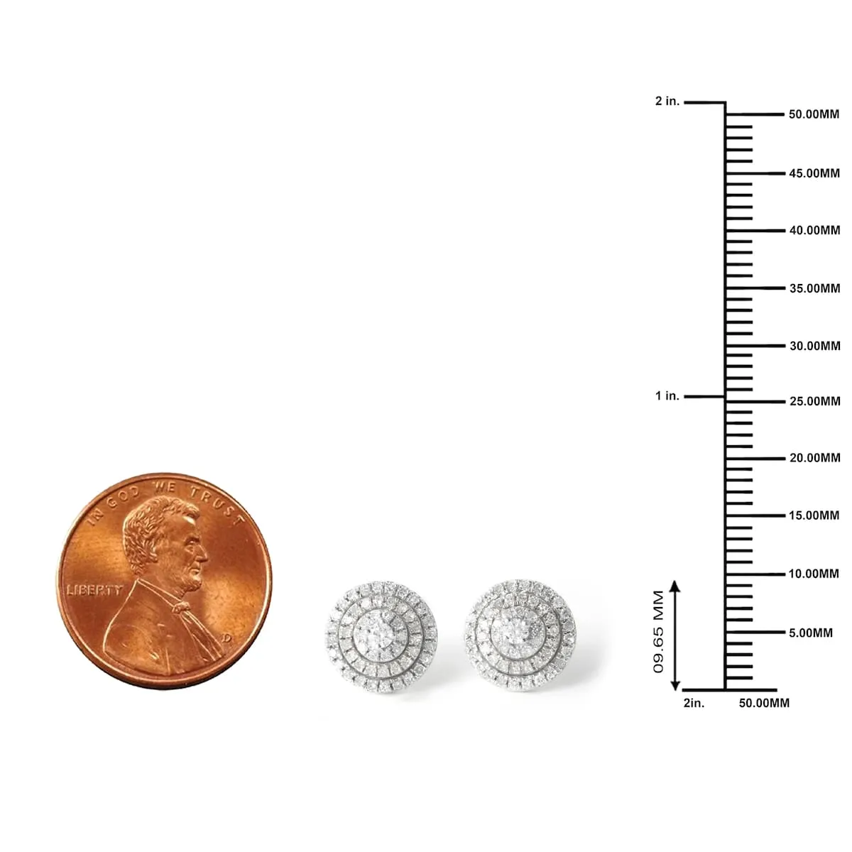 1/2ct TDW Diamond Halo Stud Earrings in 10k Gold by De Couer sold by Zulily product image thumbnail 5