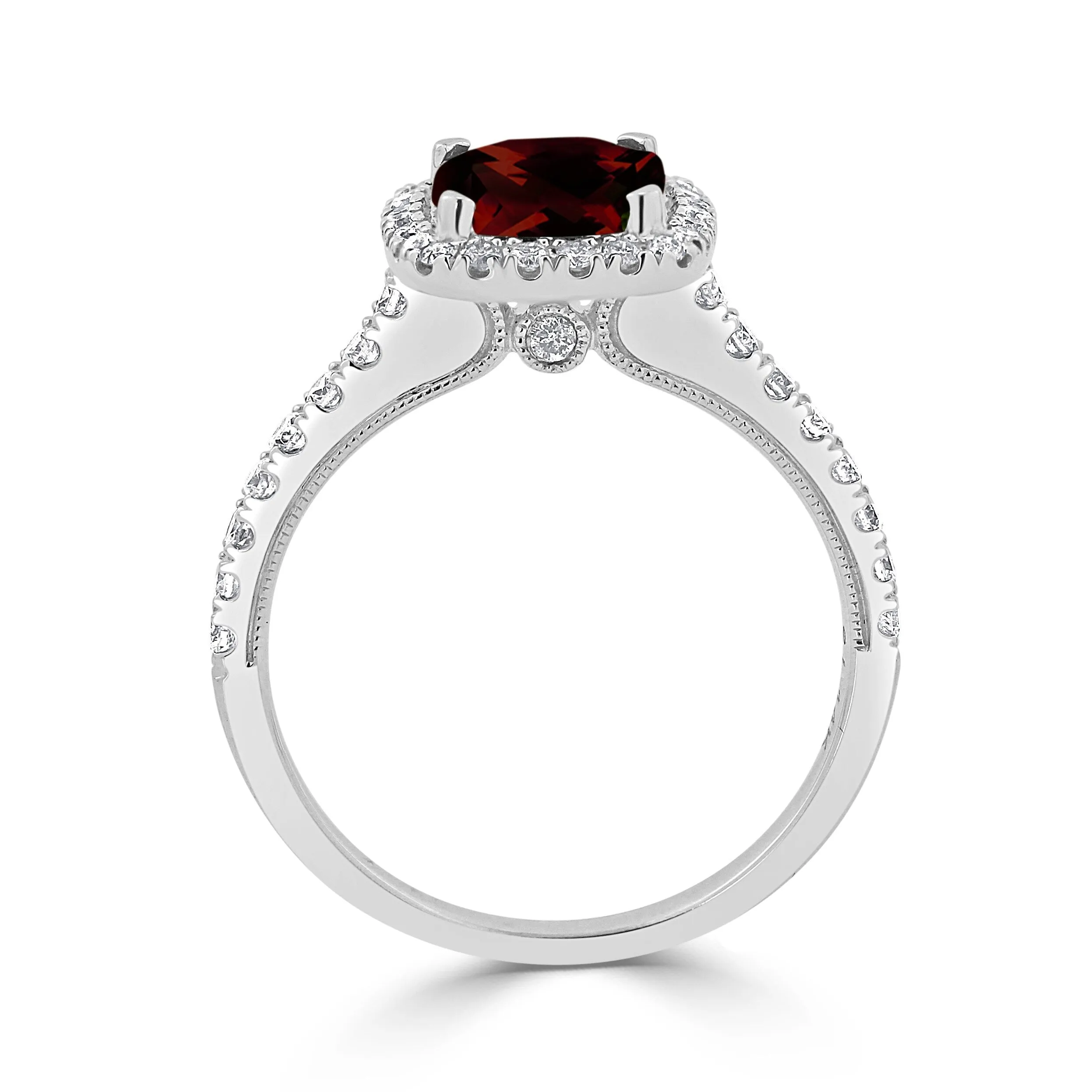 Auriya 1 7/8ct Cushion-cut Garnet and Halo Diamond Engagement Ring 3/8ctw 14k Gold sold by Zulily product image thumbnail 5
