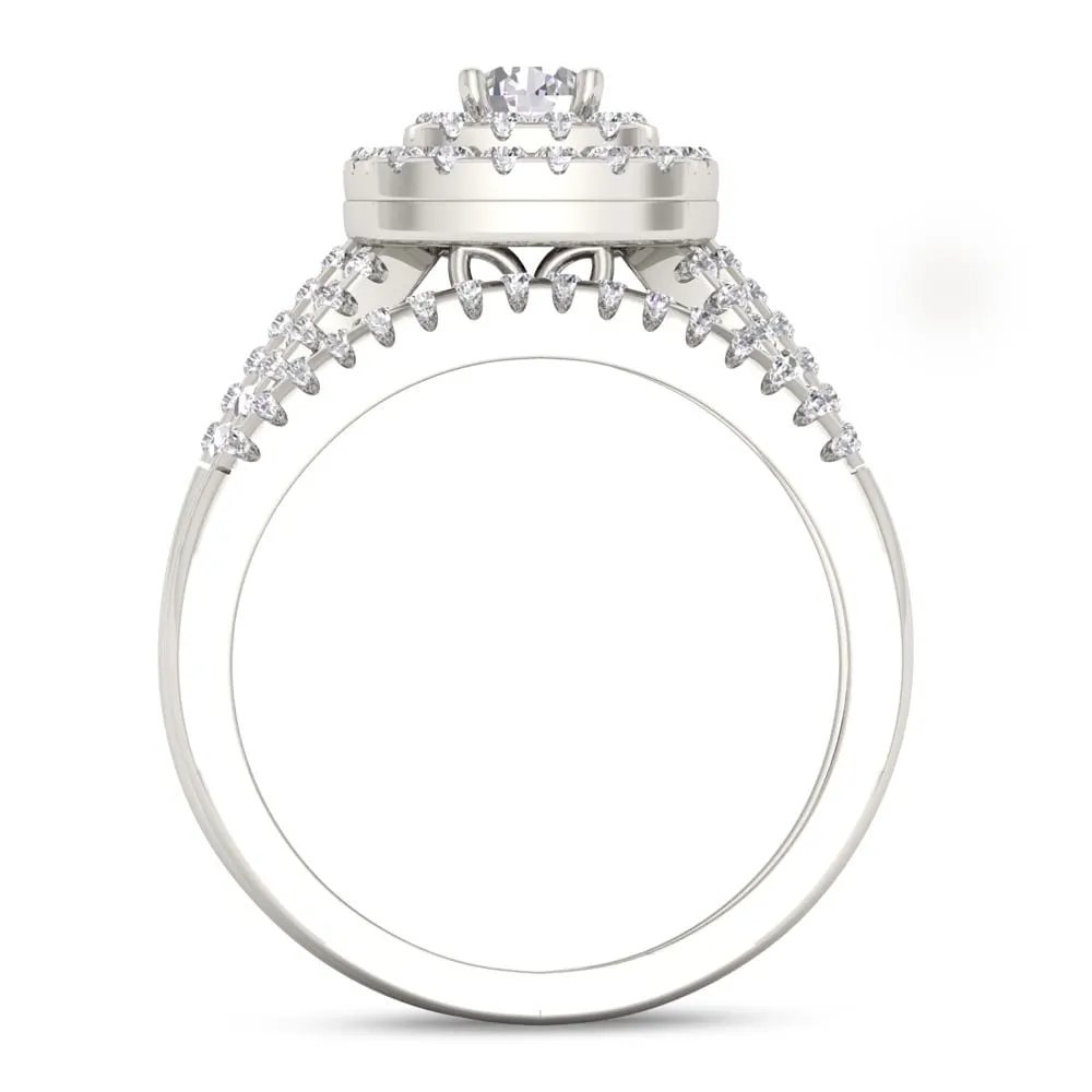 De Couer IGI Certified 10k White Gold 1ct TDW Diamond Bridal Set Ring sold by Zulily product image thumbnail 4