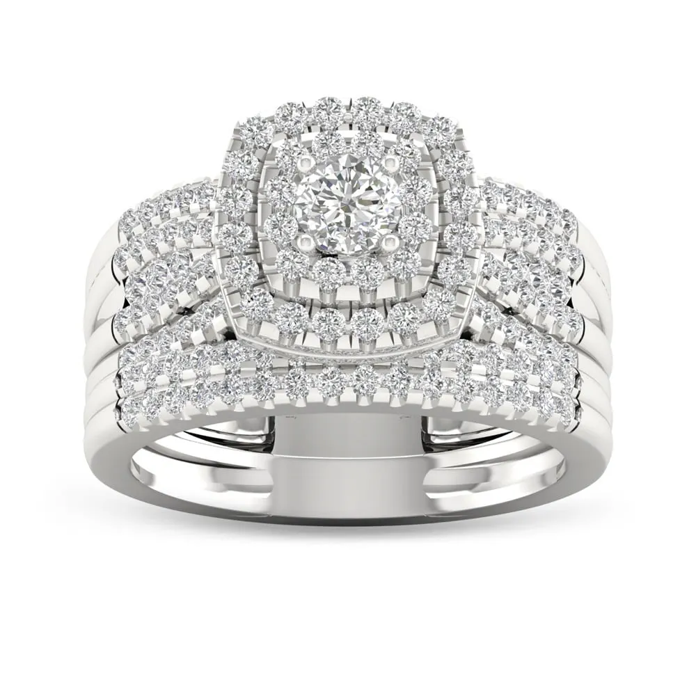 De Couer IGI Certified 10k White Gold 1ct TDW Diamond Bridal Set Ring sold by Zulily