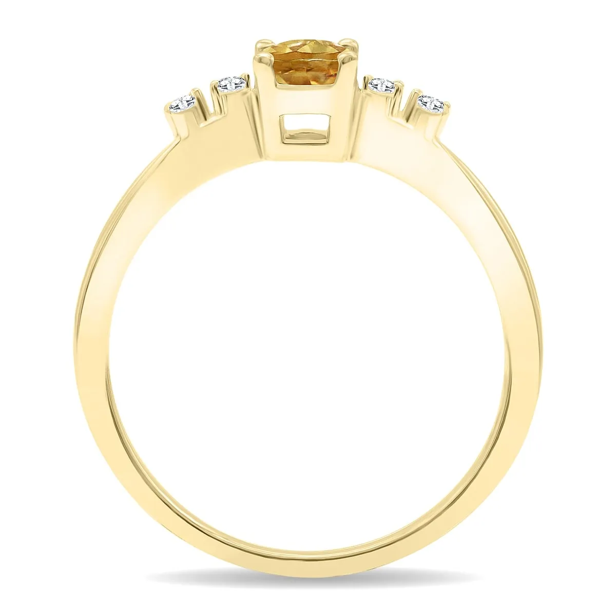 Women's Oval Shaped Citrine and Diamond Sparkle Ring in 10K Yellow Gold sold by Zulily product image thumbnail 2