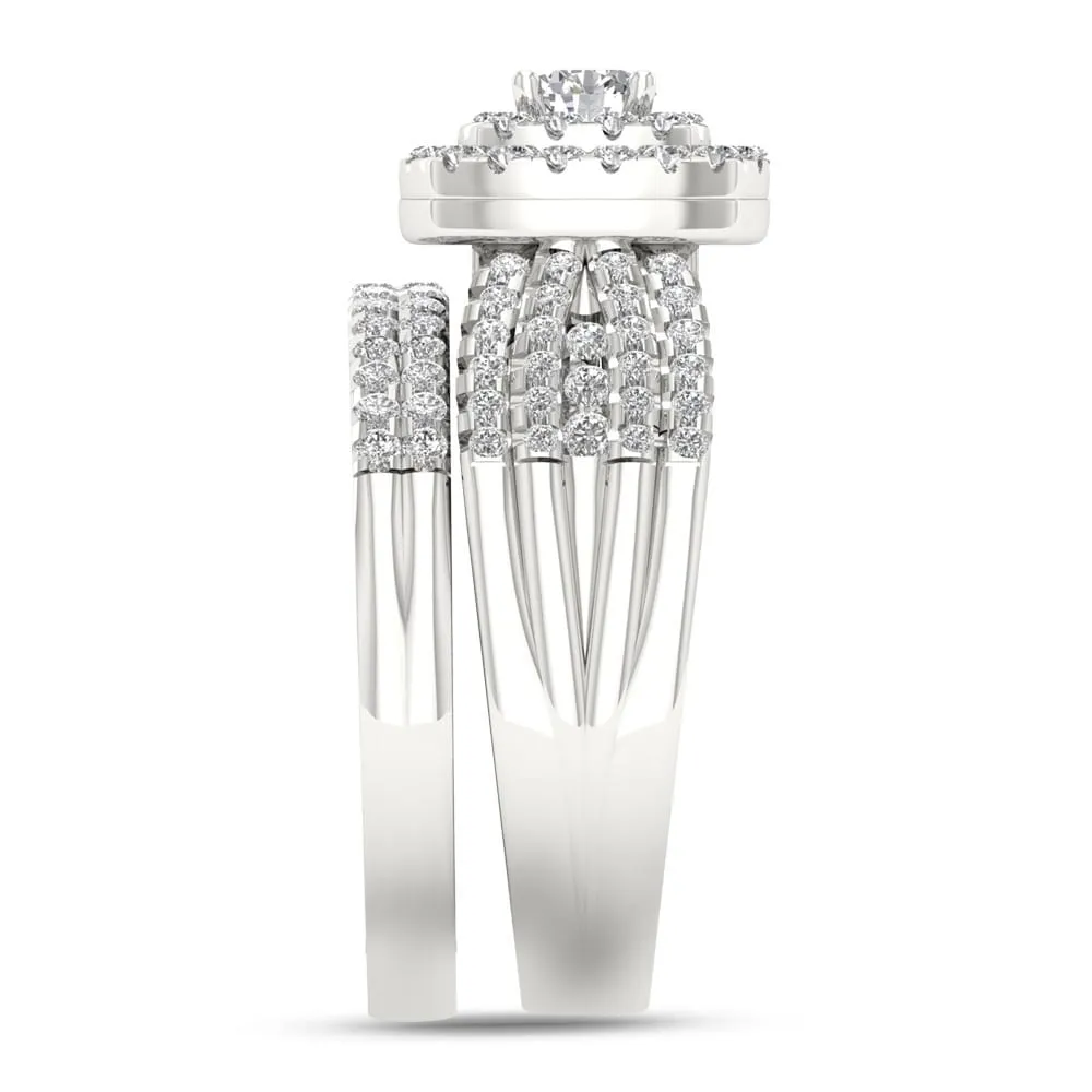 De Couer IGI Certified 10k White Gold 1ct TDW Diamond Bridal Set Ring sold by Zulily product image thumbnail 3
