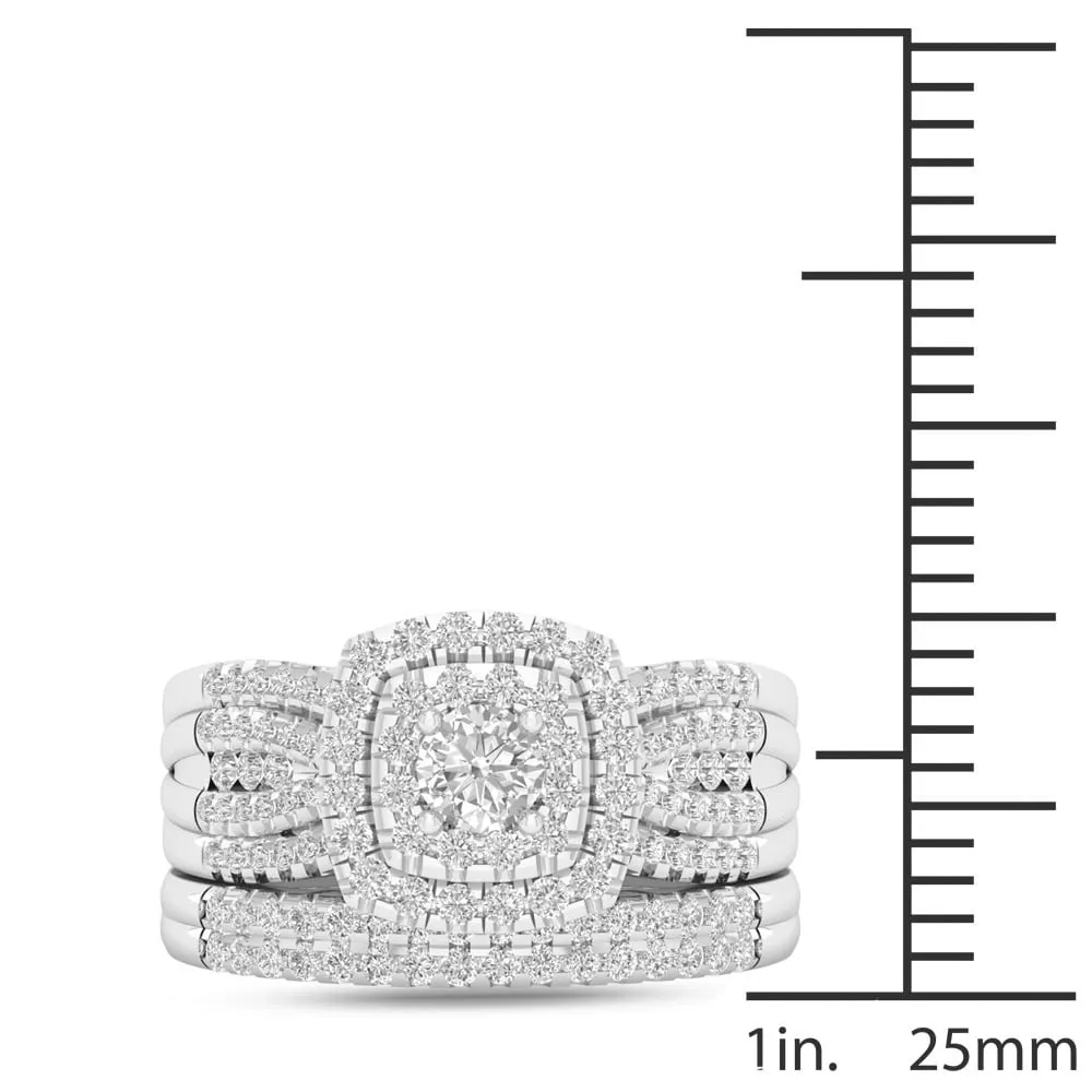 De Couer IGI Certified 10k White Gold 1ct TDW Diamond Bridal Set Ring sold by Zulily product image thumbnail 5