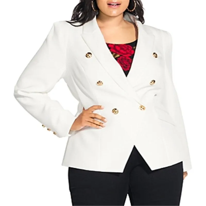 City Chic Women's Business Work Wear Blazer White Size L sold by Zulily