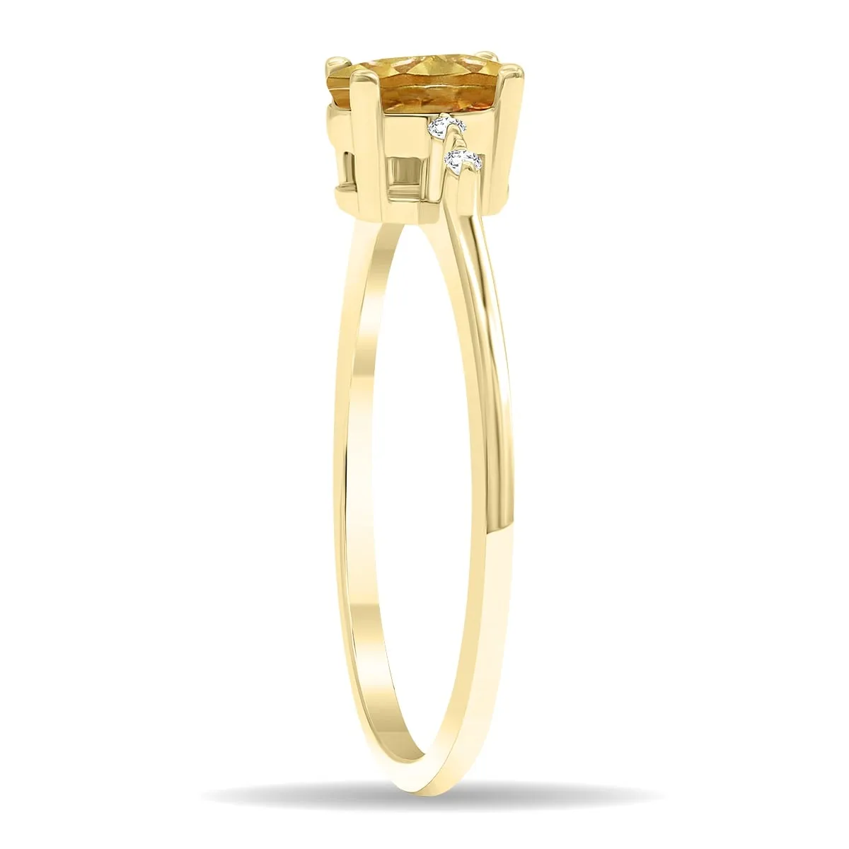 Women's Oval Shaped Citrine and Diamond Sparkle Ring in 10K Yellow Gold sold by Zulily product image thumbnail 3